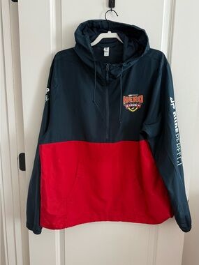 Dude Perfect - Tour Crew Windbreaker Jacket- Navy & Red